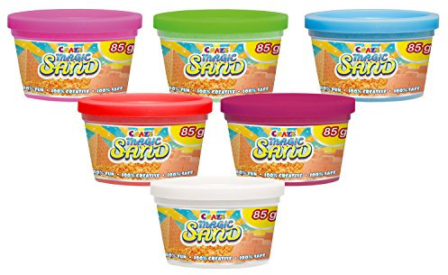 CRAZE MAGIC SAND Sable Magique Recharge 6 x Doses 85g de Sable à modeler Sable cinétique 6 couleurs Activité manuelles pour enfants Loisir créatif 58672