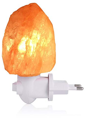 LEDGLE Lámpara de Sal de 10W Himalaya Luz de Sal con Enchufe de Pared, Sal Natural 220V, Bombilla Incandescente incorporada
