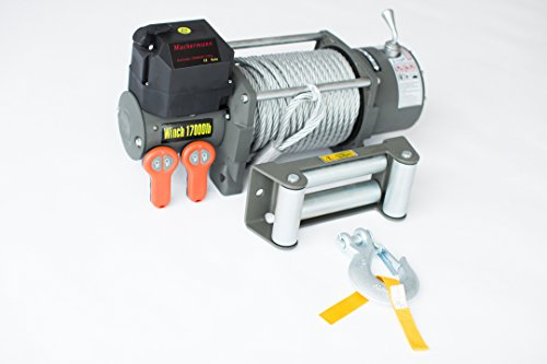 Machermann Neue Winde 24Volt,elektrische Seilwinde,17000 lb,7727 kg .Winde, 2 x Funkfernbedienung