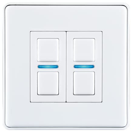 Lightwave L22WH Generation 2 White Dual Smart Dimmer, 88.0 mm*30.0 mm*88.0 mm