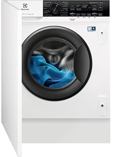 Electrolux EW7W3866OF Lavasecadora Integrable, Carga Frontal, Lava 8 Kg, Seca 4 Kg, 1600 rpm, Motor Inverter, Programas a vapor, Programa rápido y 1kg en 1 hora, LCD, Blanco, Clase E