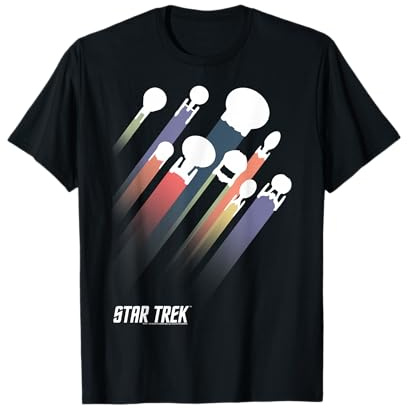 Star Trek Federation Spaceships Rainbow Pride Stripes T-Shirt