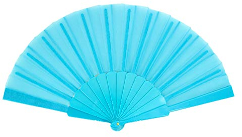 Oblique Unique® Handfächer Damen Fächer Ausklappbar Wandfächer Hochzeit Tanzen Karneval Fasching Party - Farbe wählbar (Türkis)