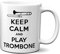 Taza Keep Calm and Play Trombone - Diseño Original Músicos - Apta para Microondas y Lavavajillas - 330 mL, Play Trombone, Cerámica