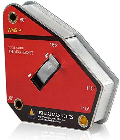 LISHUAI Strong Single Switch Welding Magnet Holder,Neodymium Magnetic Welding Clamp,Magnet Square 45 90 Degree (Multi-Angle)