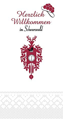 Mank Servietten aus Tissue 40 x 40 cm | 1/8- Falz Dinner Serviette | praktische Einmal-Serviette | 125 Stück | Herzlich Willkommen im Schwarzwald