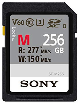 SonyMemory 256GB SF-M Series UHS-II U3 V60 SDHC Digital Memory Card - Read 277MB/S Write 150MB/S SF-M256