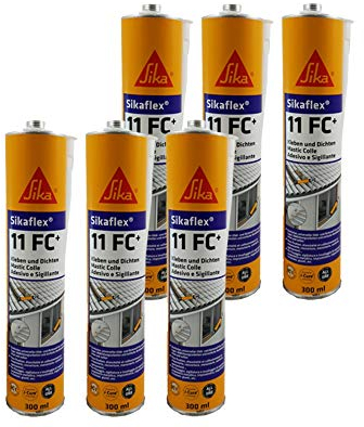 Sikaflex 11FC+ Lot de 6 tubes de colle pour intérieur et extérieur 300 ml Noir