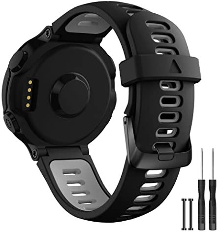 Syxinn Kompatibel mit Garmin Forerunner 735XT Armband, Forerunner 235 235 Lite 230 220 620 630 Armband, Ersatz Silikon Uhrenarmband mit Werkzeugen für Forerunner 735XT