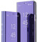 COTDINFOR Kompatibel mit iPhone 12 Pro (15,5 cm) Shell Case Makeup Cover Clear Bright Folding Kickstand Schutzhülle Stand Cover für Phone 12/12 Pro Case Flip Mirror Purple MX