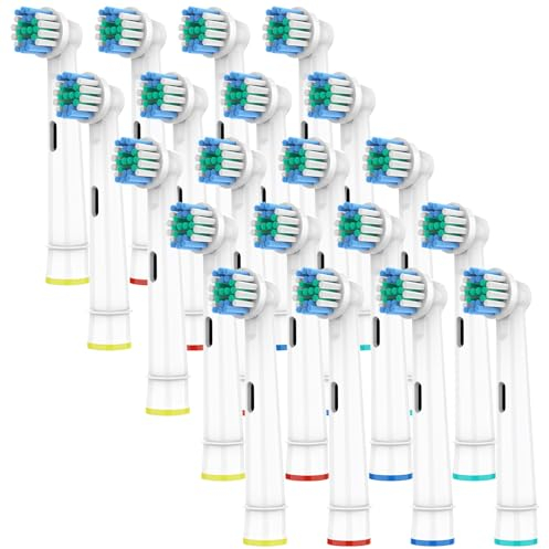 HSYTEK 20er Aufsteckbürsten Kompatibel mit OralB Elektrische Zahnbürste, Ersatzbürsten für Genius X, Pro 2 2500, Pro 3 3500, Vitality 100, Precision Zahnbürstenaufsatz, Weiß
