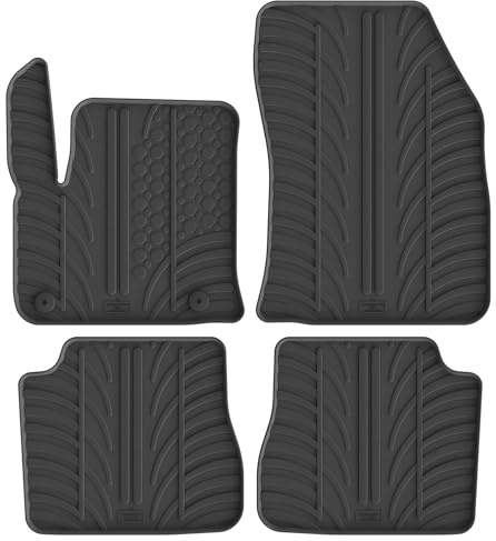 Gledring Satz Gummimatten kompatibel mit Peugeot e-2008 II 2020- & Citroën e-C4 III 2020- (T Profil 4-teilig + Montage-clips) | kompatibel mit Peugeot e-2008 II 2020- & Citroën e-C4 III 2020- (T-Profil 4-tlg. + Montageclips)