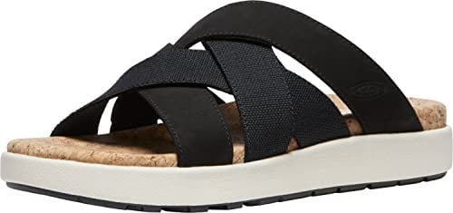 KEEN Women's Elle Mixed Slide Comfortable Casual Platform Sandals, Schwarz/Birke, 40 EU