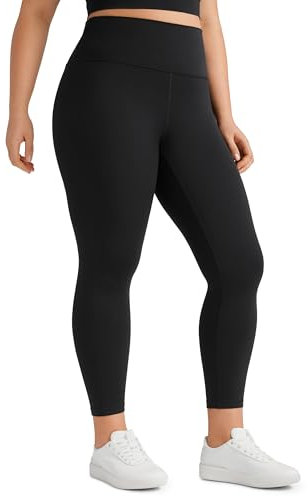 CRZ YOGA Butterluxe Damen Übergröße Leggings - 64cm Große Größen High Waist Workout Leggins Butterweiche Spandex Yogahose Schwarz 50