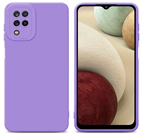 Cadorabo Hülle kompatibel mit Samsung Galaxy A12 / M12 Schutzhülle TPU Silikon Case Liquid Design mit Kameraschutz Slim Kratzfest Weiche Gummi mit Rundumschutz Case Hülle für Galaxy A12 / M12 in Lila