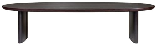 Casa Padrino Luxus Eukalyptusfurnier Esstisch Dunkelbraun - Verschiedene Größen - Ovaler Küchentisch - Massivholz Esszimmertisch - Luxus Esszimmermöbel, Tisch Grösse:230 x 105 cm