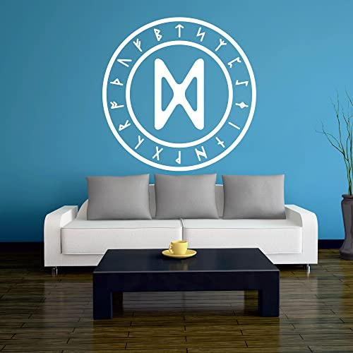 INDIGOS UG - Wandtattoo Wohnzimmer - Wandaufkleber Wikinger - Viking - X - nordisch - Mythologie - 40x 40 cm - Weiss - Aufkleber Kinderzimmer Schlafzimmer Küche Badezimmer Büro Dekoration