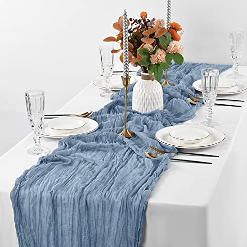 2er-Pack Käsetuch-Tischläufer, rustikaler Gaze-Tischläufer 90x 300cm Käsetuch-Gaze-Tischläufer, Käsetuch-Boho-Tischläufer für Hochzeit, Geburtstagsfeier
