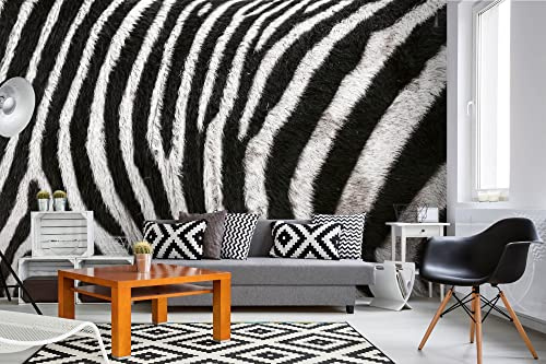 DIMEX LINE Non-Woven Photo Wallpaper Zebra Leather Texture 375 x 250 cm - Non-Woven Wallpaper, wall Mural, wall Art - Wallpaper for Living Room, Bedroom, Office, Kitchen