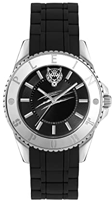 Philipp Plein Damen Uhr Analog Quarz Glam PSKBA0123 Silikonarmband Schwarz 40mm 50m Wasserdicht
