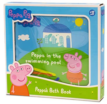 Peppa Pig - Livre de Bain avec 10 Illustrations différentes - Jouets de Bain et Piscine - A partir de 12 Mois (DeQube 919D00050)