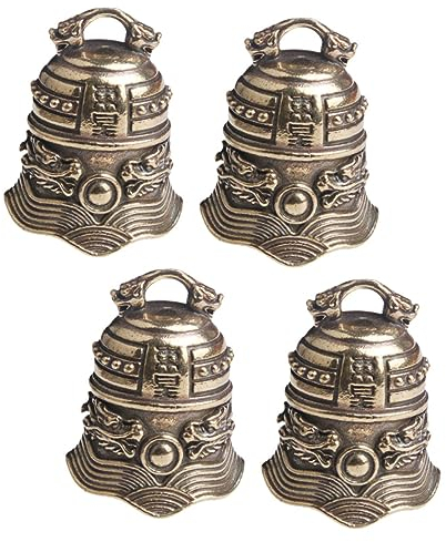 EXCEART 4 Stück Glockenanhänger Aus Messing Glücksglocke Antike Hängende Glocke Vintage Kuhglocke Aus Kupfer Alte Glocke Laute Glocke Antike Glocken Zubehör Für Anhänger Altmodisch