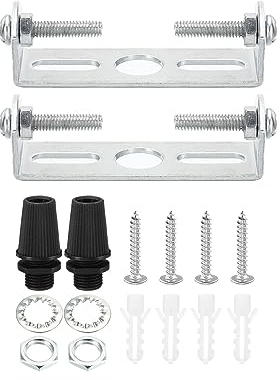 PATIKIL 55mm Support de Fixation Plafonnier, 2 Ensemble Lumière Luminaire Montage Support Plaque Acier Barre Transversale pour suspensions Mur Lumière, avec Vis Rondelle Écrou
