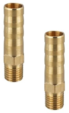 TopHomer 2 pezzi raccordo per tubo in ottone con filettatura BSP, raccordo maschio a barbiglio da 10 mm x G1/8, raccordo portagomma maschio con filettatura BSP, giunto adattatore accoppiatore in rame