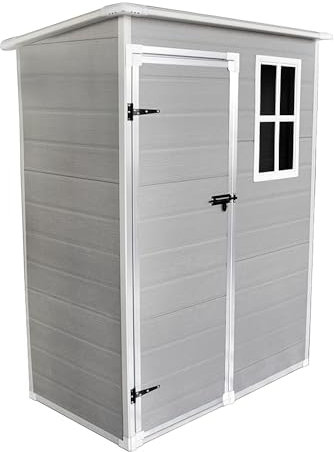 Panana Outdoor Garden Storage Shed, Grey, 5 x 2.6ft (5 x 2.6ft)