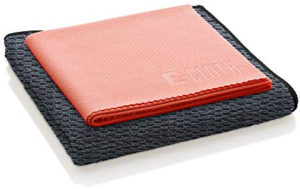 E-Cloth Granite & Stone Cleaning Kit, Microfibre, Black & Red, 2 Cloth Set, 2 Pack