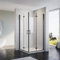 Sonni Schwarzes Falttür Duschwand Eckeinstieg Duschkabine 90x120 cm Dusche Duschabtrennung Nano 6mm Glas 180º Faltdusche Höhe 195 cm Drehfalttür