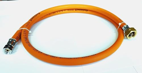 Zatechs Propan Butan Gasschlauch 500cm (5m) | 20 Bar | Ø9mm | Anschlüsse 3/8 LH bis 21.8 LH | für Kleine und Große Flaschen | Gas Hose für Gasgrillgeräte Heizgeräte Herde
