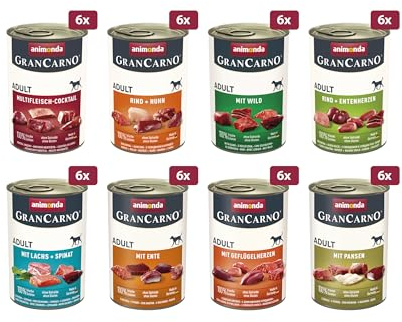 animonda GranCarno Adult Megapack (48 x 400 g), Hundenassfutter für Erwachsene Hunde, Feuchtfutter mit 100% frischen, fleischlichen Zutaten, Hundefutter ohne Getreide