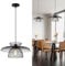 HARPER LIVING Large Pendant Lights, Black Pendant Ceiling Light with Metal Mesh Shade, Industrial Hanging Lamps Fitting, 40W E27 Pendant Lighting for Kitchen Hallway Living Room Dining Room