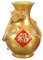 ASIAD Chinesische Drachenvase, Rote Harzvase Dekorative Orientalische Skulpturale Vase Feng Shui Asiatische Kunstvase Blumenvase Neujahrsparty,Gold