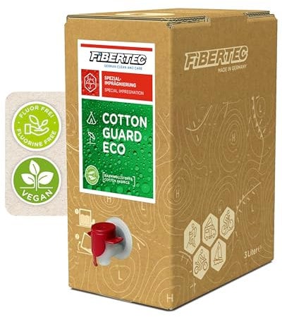 FIBERTEC Cotton Guard Eco Imprägnierung 3L - Imprägnierspray für Baumwolle und Baumwoll-Mischgewebe, Biologisch abbaubarer Wetterschutz Made in Germany