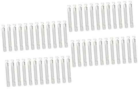 ibasenice 48 Pièces Bouteille d'eau savonneuse Bouteille de Bouteilles bidon Plastique cotillons Porte- Mousse Bouteille Vide à Bulles Tube de Coeur d'amour