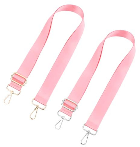 2 Stück Schulterriemen fur Taschen, Verstellbar Taschengurt 75-145 cm, Taschenriemen, Handtaschen Gurt, Handtaschengürtel, Gurt Riemen Nylon Segeltuch für Damen Herren (Rosa)