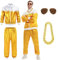 Ulikey Bier Trainingsanzug für Damen und Herren, Bieranzug, 80er 90er Kostüm Trainingsanzug Jacke Hose, Bad Taste Outfit, JGA Jogginganzug, Retro Anzug Karneval Kostüm für Faschingskostüm (L)