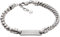 Emporio Armani Herrenarmband aus Leder oder Edelstahl mit Karabiner-, Schieber- oder Druckknopfverschluss, Mattes Silber