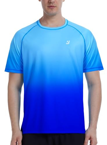 Roadbox Herren Kurzarm Rashguard, UV Schutz UPF 50+ Schnelltrocknend Bade Shirt, Atmungsaktives Outdoor Wassersport Shirt