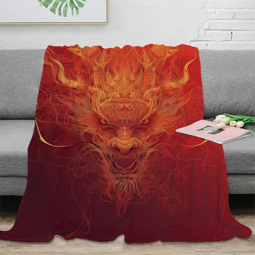 Loong Children's Blankets 3D Print Blanket Warm Sofa Flannel Blanket Picnic Blanket for Bed Sofa Chair and Couch Gifts Für Kinder Teenager Erwachse 50x60inch(127x152cm)