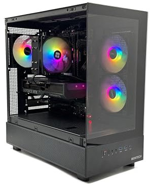 XR 7 Gaming PC • Ryzen 7 5700x • RTX 5070 12GB DDR7 • B550 Motherboard • 32GB 3200MHz • 1TB NVME SSD • Montech XR Black ARGB Desktop Computer Tower • 1200 Mbps WiFi + Bluetooth • Windows 11