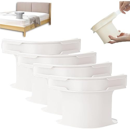 LAIKAIEU Supports De Draps, Porte-draps De Lit avec des Bandes De Verrouillage, Clips De Feuille De Verrouillage sans Glissement, Attache Drap pour Tous Les Matelas, Couvertures, Literie (Blanc-4pcs)
