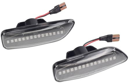 Huhpa 2 Stücke Dynamische Bernstein Seitenmarkierung Blinker Blinker Licht for Volvo for XC90 S80 XC70 V70 S60 2001-2009(2Pcs Dynamic Crystal)