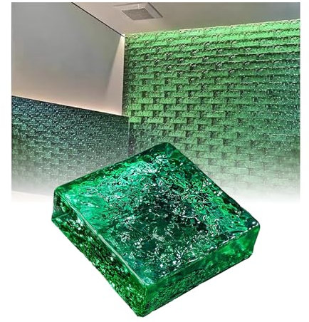 ZNQNDSR Dekorative Glasbausteine ​​für Wände, Kristallklare Rechteckige Ziegel Mit Wärmedämmung Für Bars, Hotels Und Büros(Green)