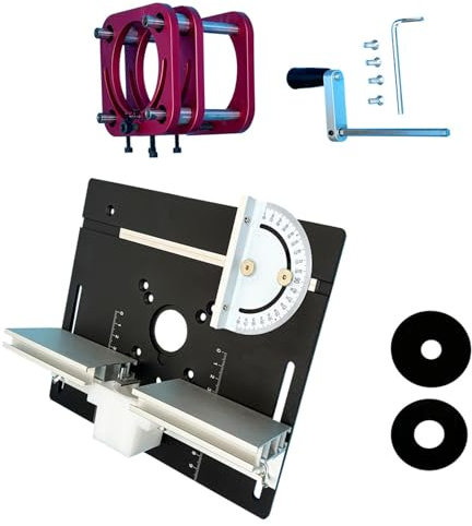 Generic Router Lift Mechanism with Compatible Insert Plate for 65mm Motor Diameter Woodworking Table Mounting Solution