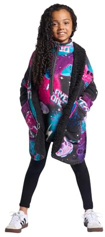 OHS Gaming Print Fleece Scarf with Pockets Boys Girls Hand Neck Warmer Long Scarf Super Soft Fluffy Winter Scarfs Wrap Gift for Kids Casual Wear & Cold Weather, Purple