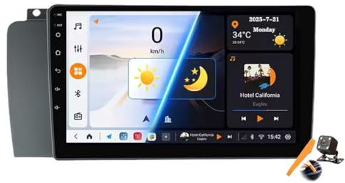 Y200s,YLOXFW Android 15.0 Navi 2 DIN Stereo Ersatz für Vol-vo XC70/V70/S60 2004-2007 Autoradio Sat GPS Navigation 9 Zoll Cartablet DVD Multimedia Player FM BT Receiver mit Android Auto Carplay