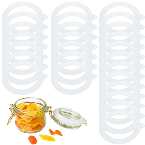 Silikon Ersatz Dichtungen, 26 Stück transparenter Silikon Dichtringe, Gummiringe für Weckgläser, Gummiringe Für Weckgläser, Einkochringe 94x108 für Einmachgläser